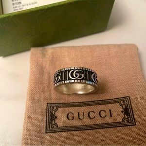 Gucci Double G Silver Ring Size 21
